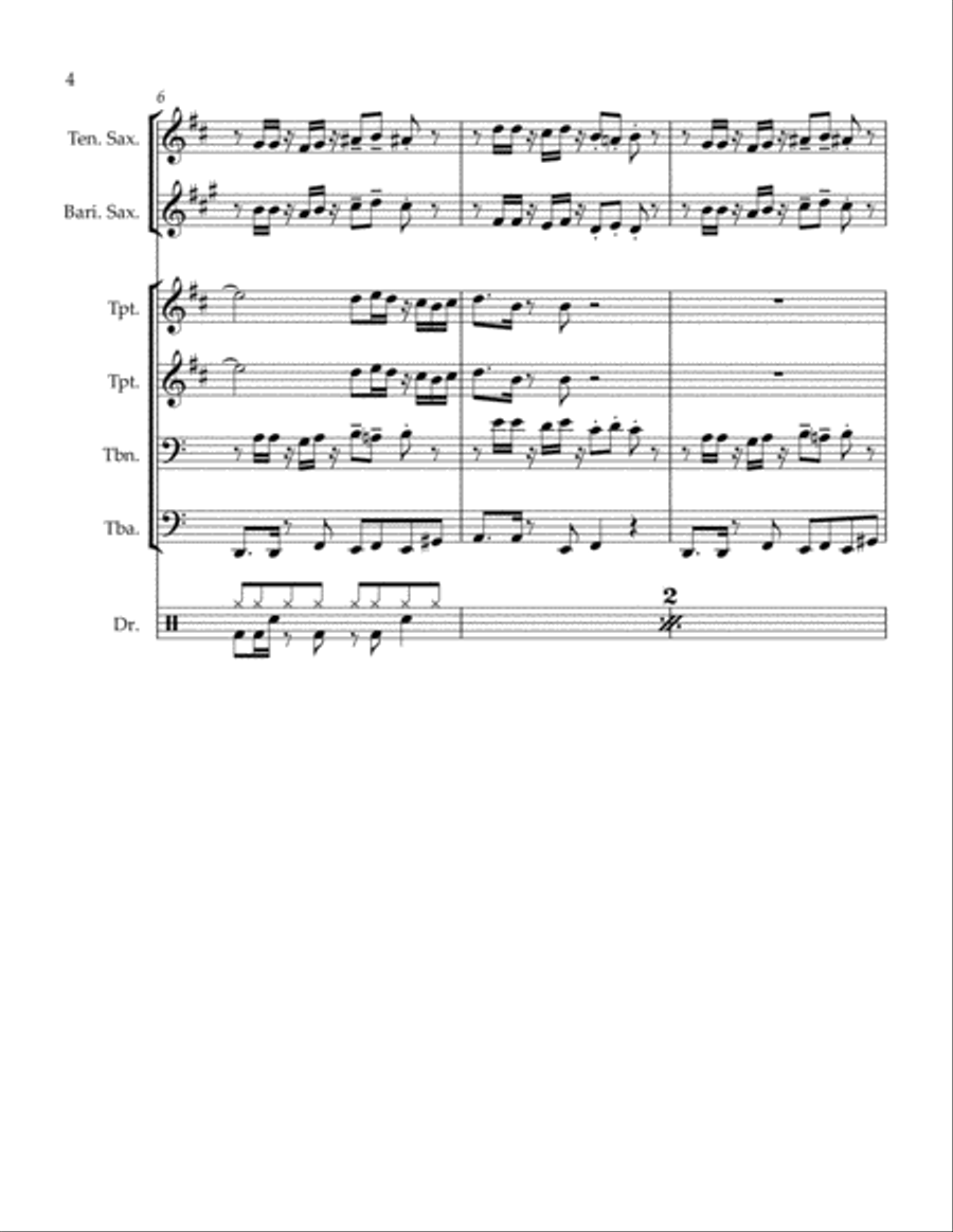 Flight of the Cassowary (for NOLA brass band) Brass Band scores gallery preview page 4