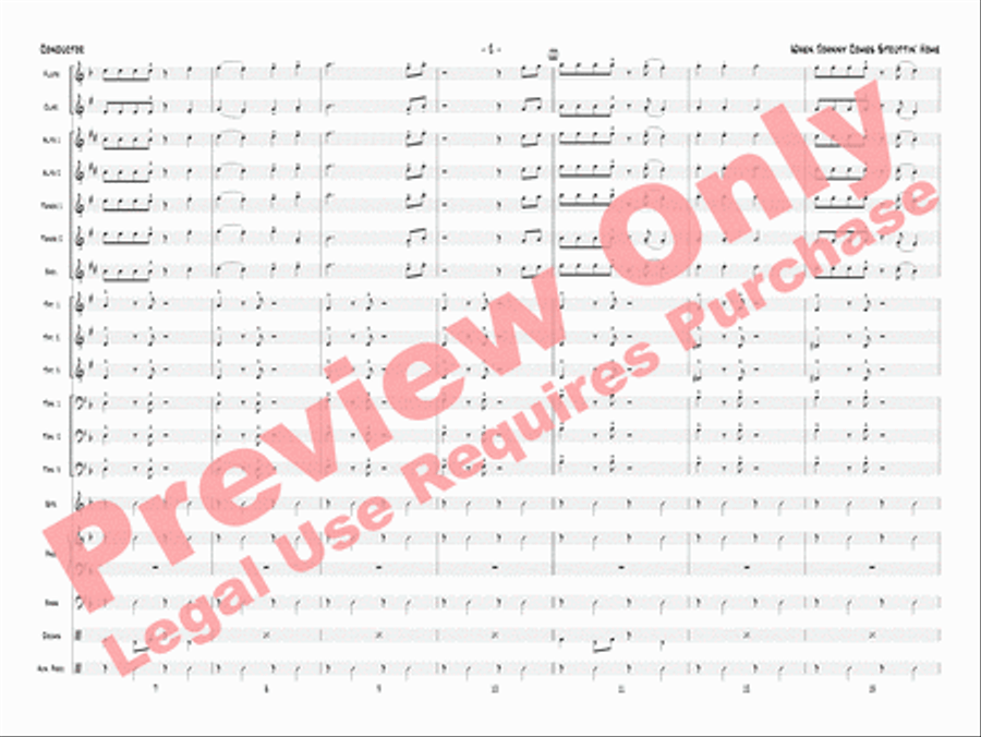 When Johnny Comes Struttin' Home Jazz Ensemble scores gallery preview page 5