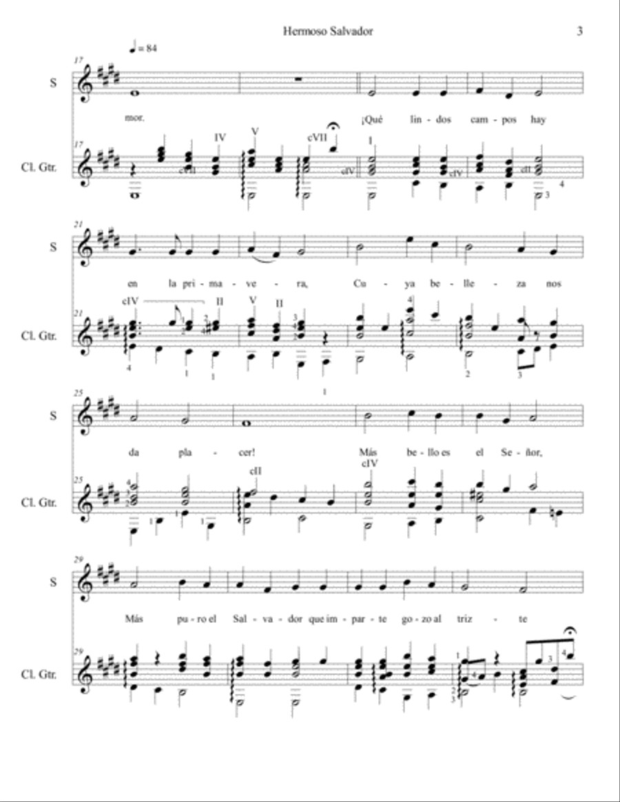 Hermoso Salvador Hermoso Salvador Guitar scores gallery preview page 3