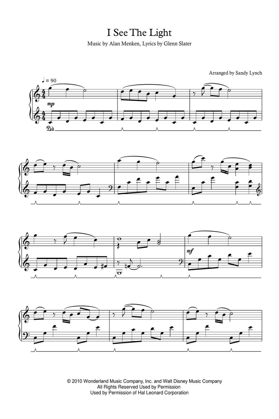 I See The Light Piano Solo scores gallery preview page 3
