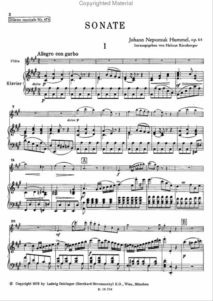 Sonate A-Dur op. 64 Flute Solo scores gallery preview page 2