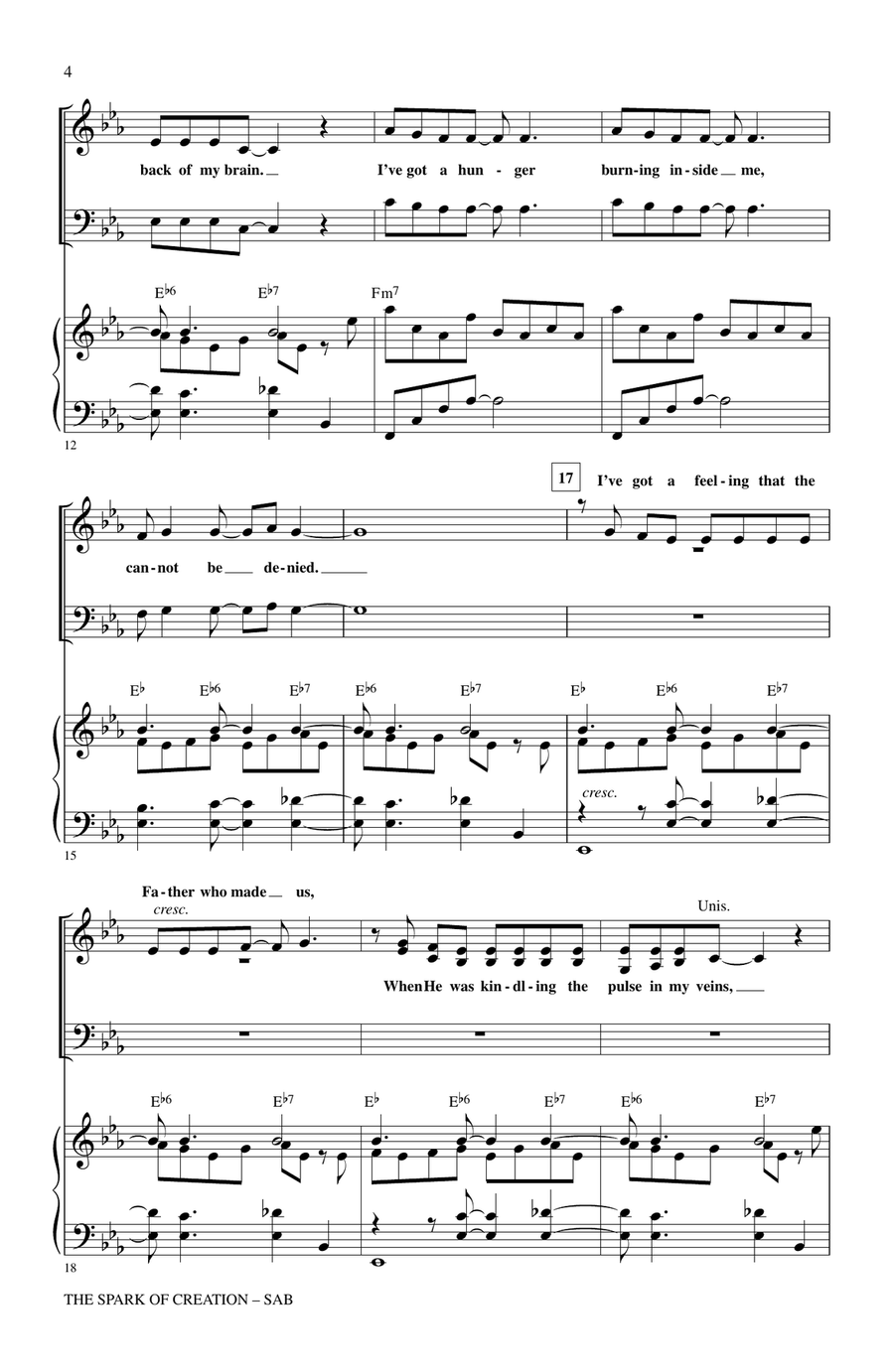 The Spark Of Creation (from Children of Eden) 3-Part scores gallery preview page 2