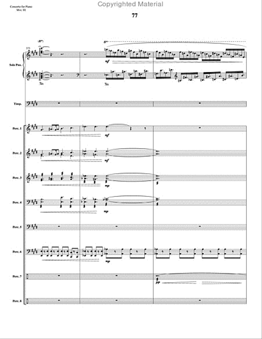 Concerto for Piano and Percussion Orchestra Percussion Ensemble scores gallery preview page 99