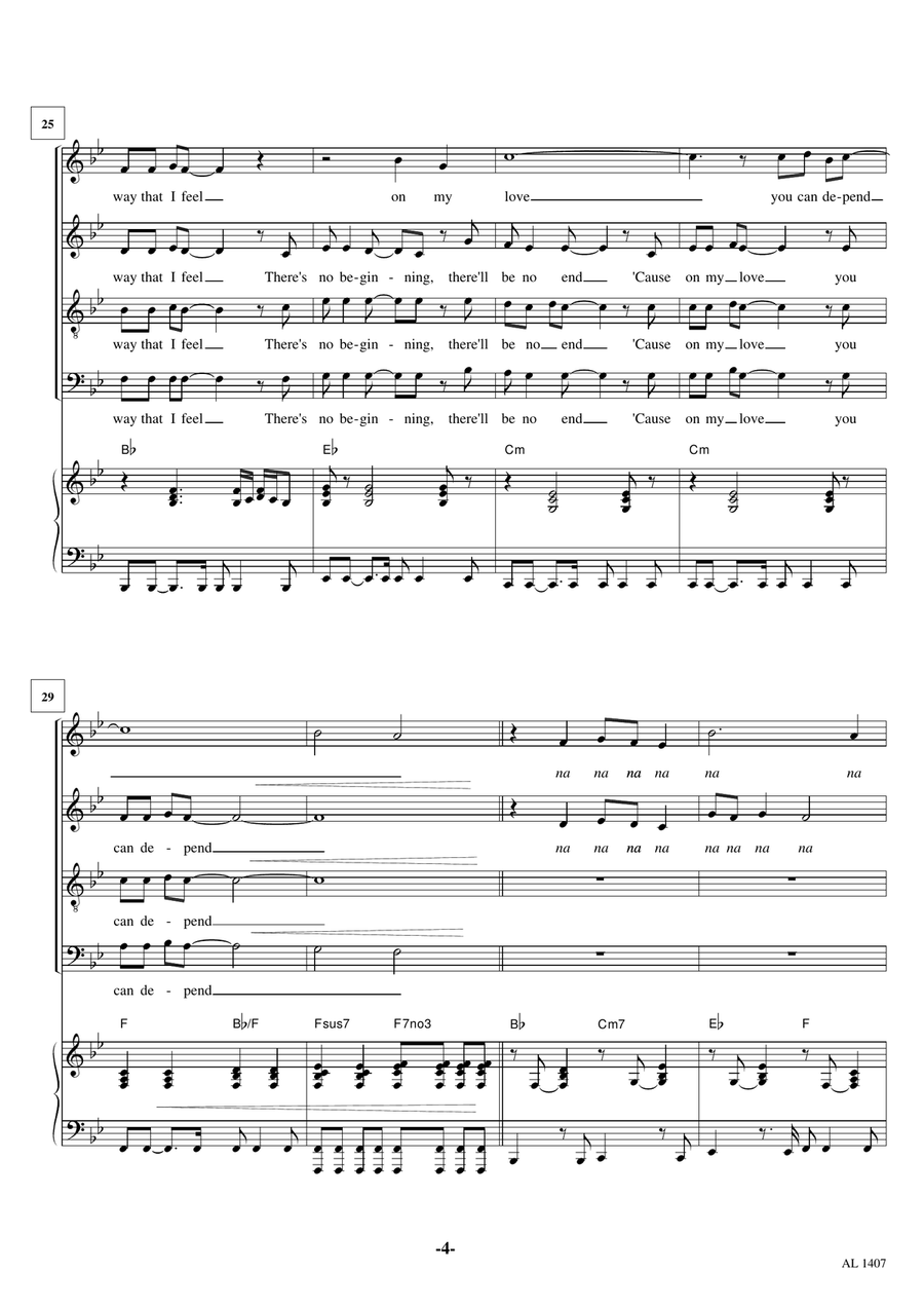 Love Is All Around 4-Part scores gallery preview page 4