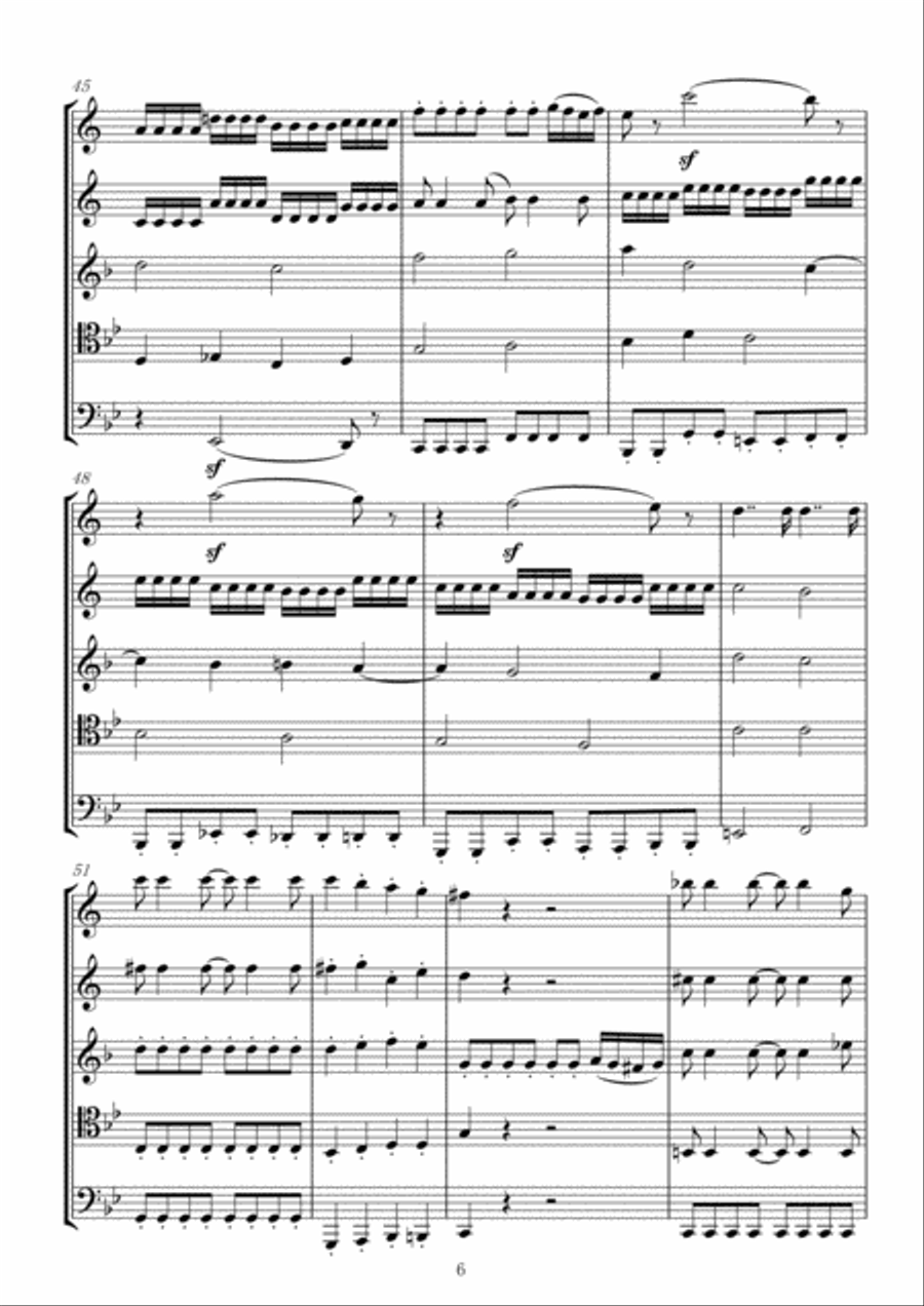 Overture to the Magic Flute for Brass Quintet Brass Ensemble scores gallery preview page 6