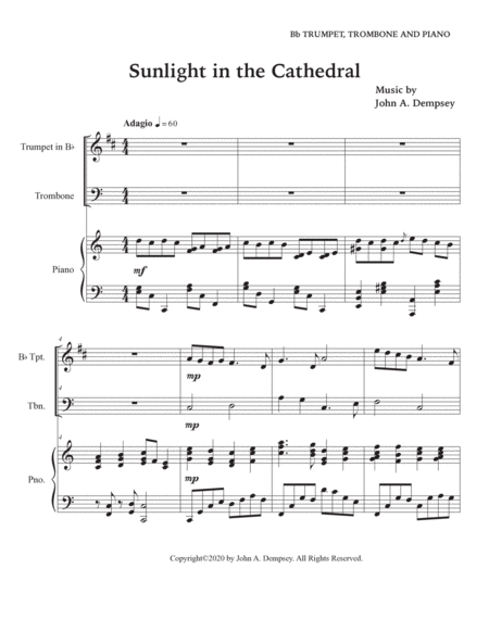 Sunlight in the Cathedral (Trio for Trumpet, Trombone and Piano) image number null