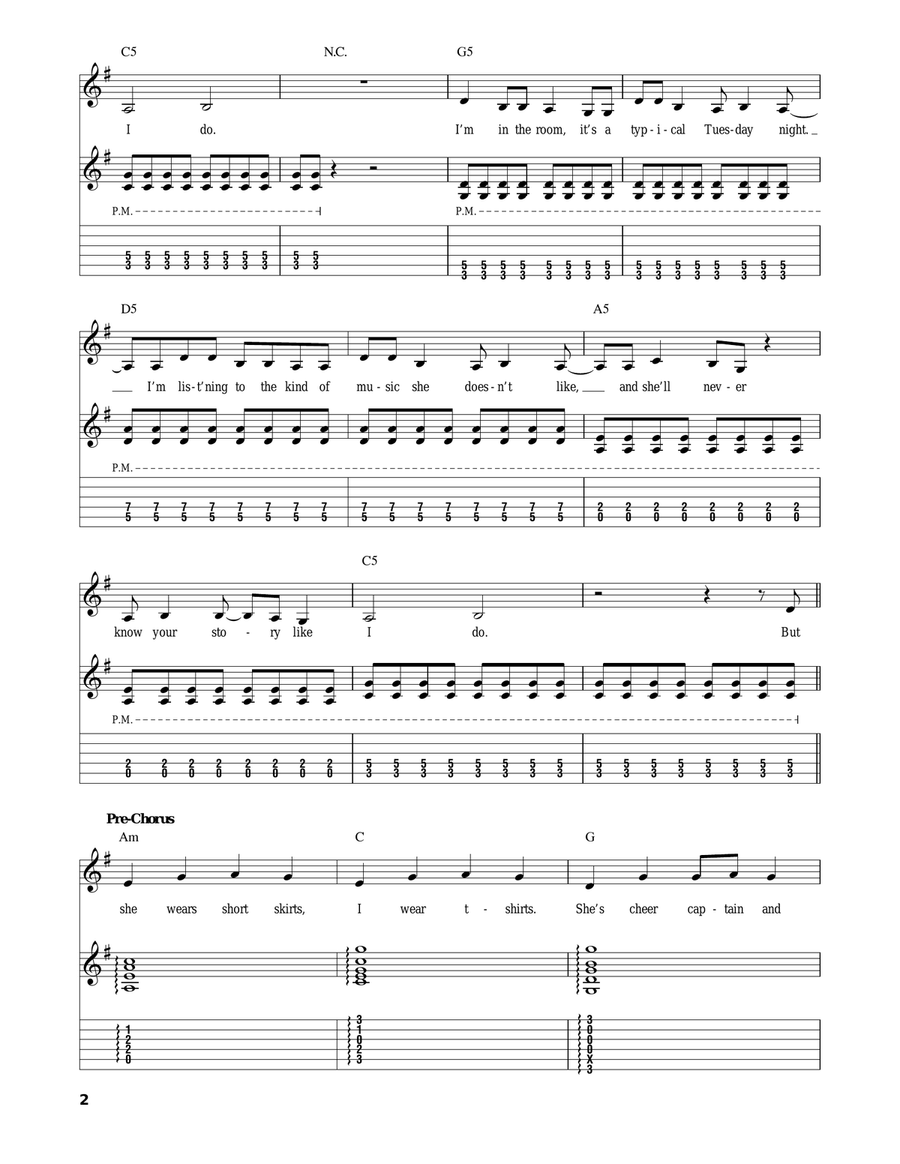 You Belong With Me Acoustic Guitar scores gallery preview page 2