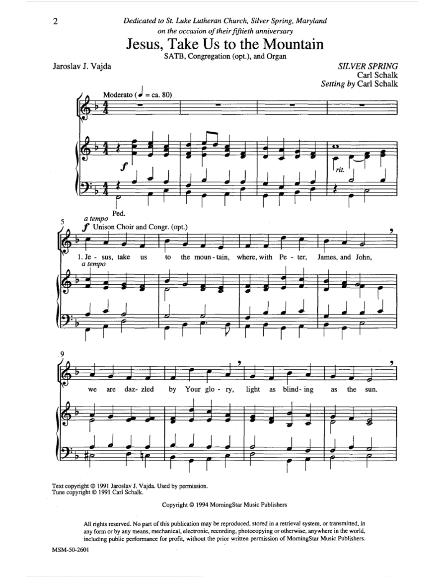 Jesus, Take Us to the Mountain 4-Part scores gallery preview page 1