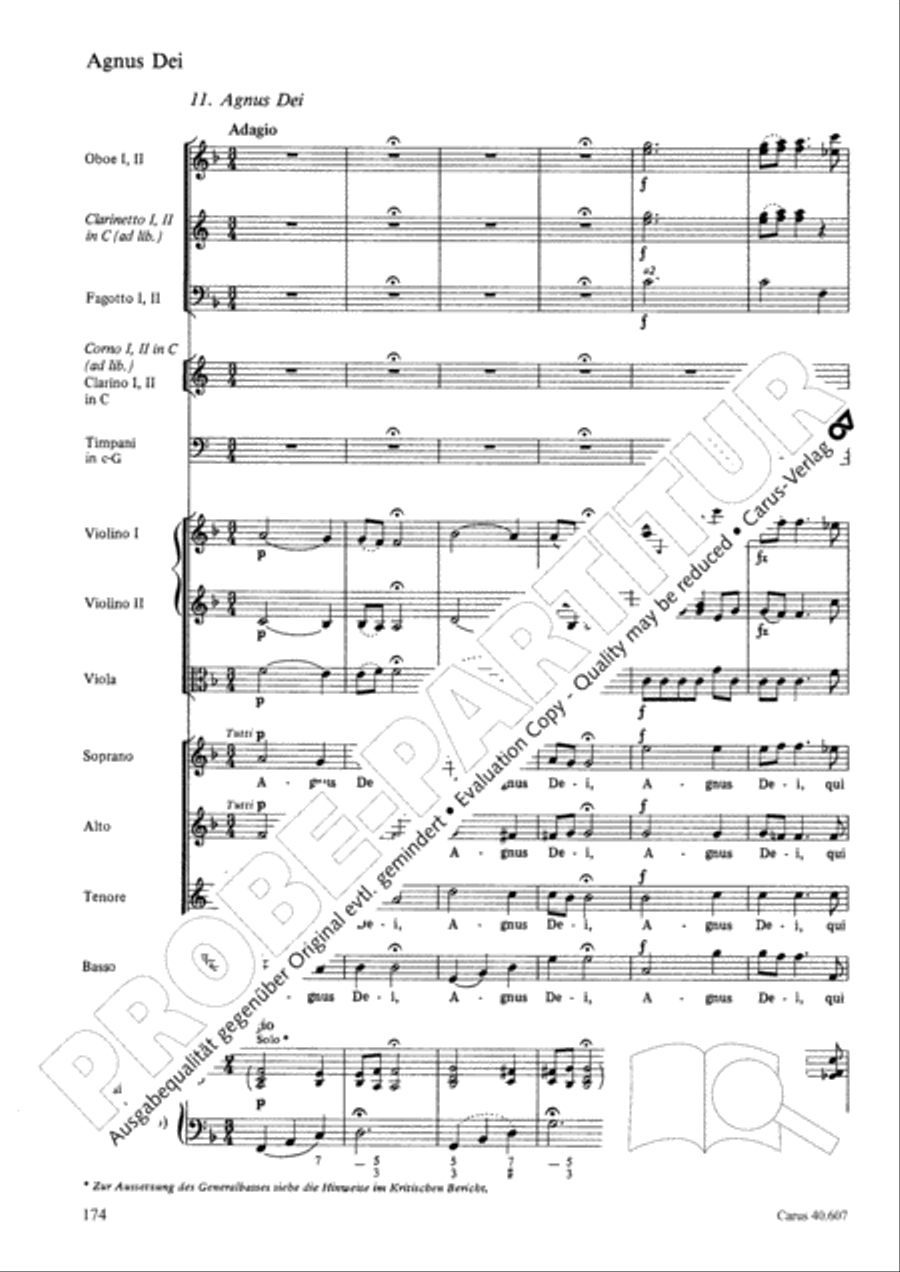 Mass in time of war (Missa in tempore belli) 4-Part scores gallery preview page 183