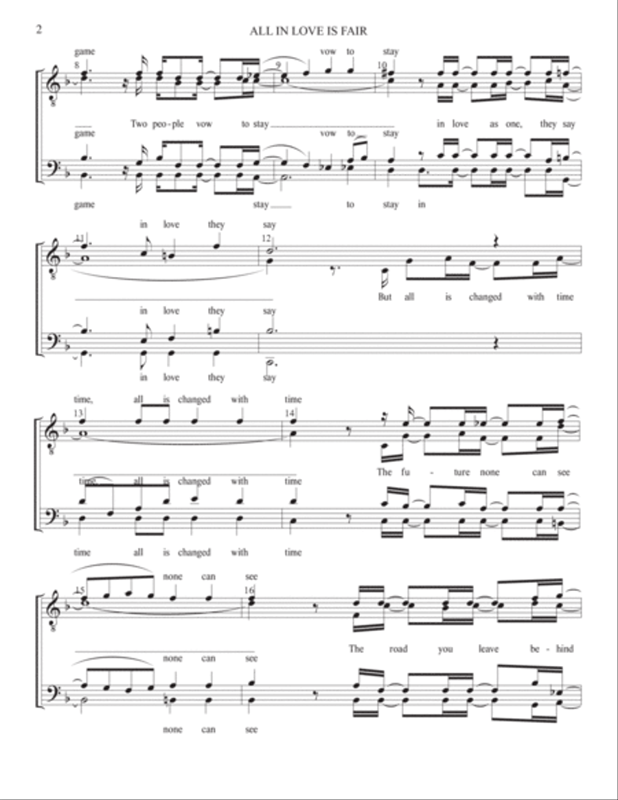 All In Love Is Fair All In Love Is Fair TTBB scores gallery preview page 2