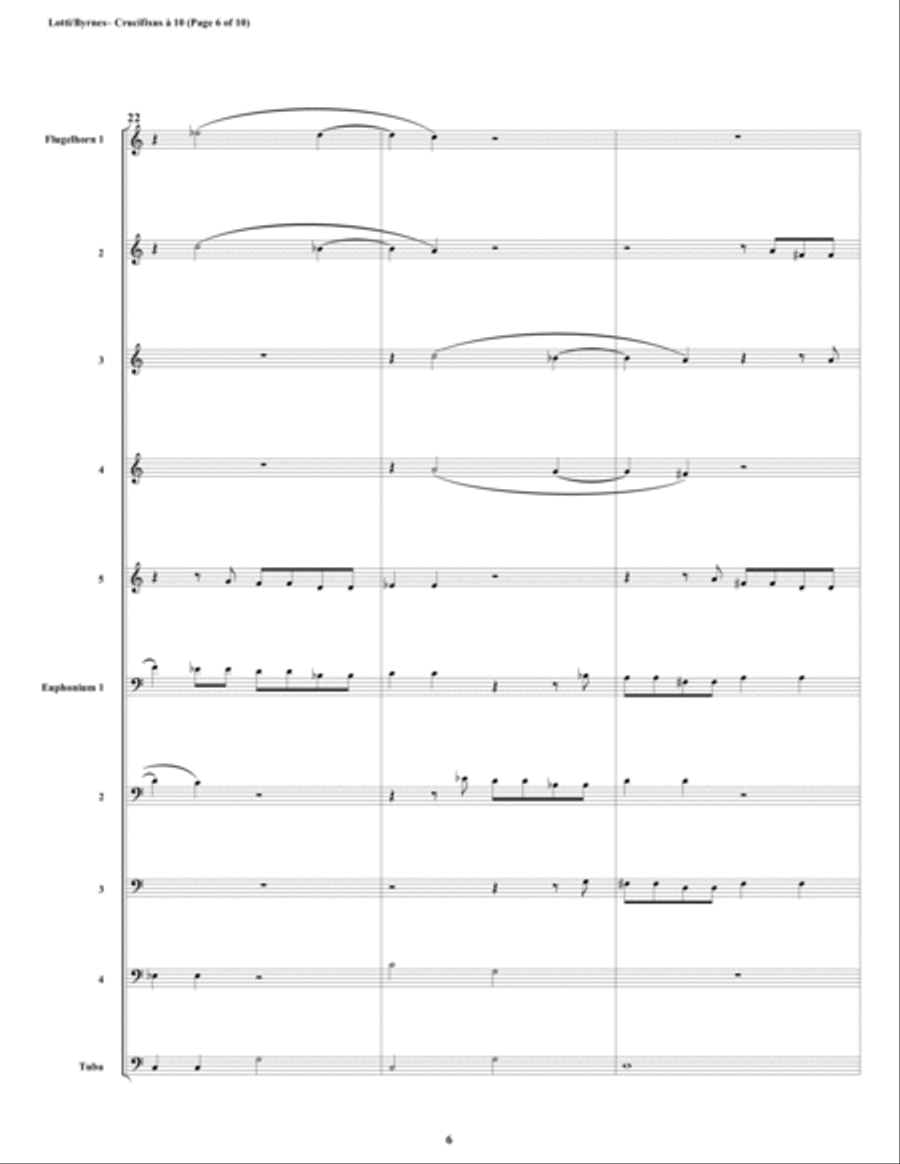 Crucifixus a 10 by Antonio Lotti (Conical Brass Choir) Brass Ensemble scores gallery preview page 6