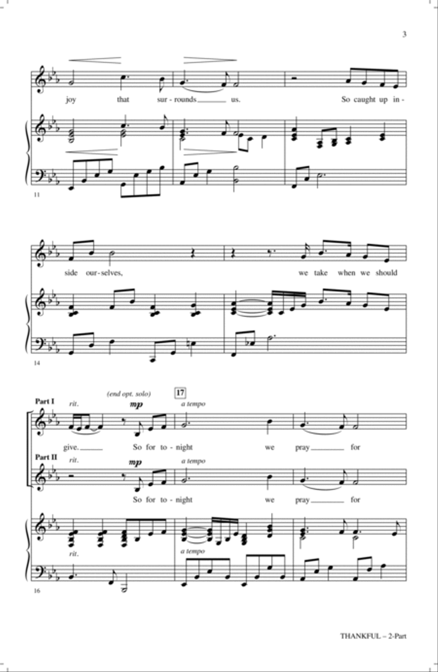 Thankful (arr. Mark Hayes) 2-Part scores gallery preview page 2