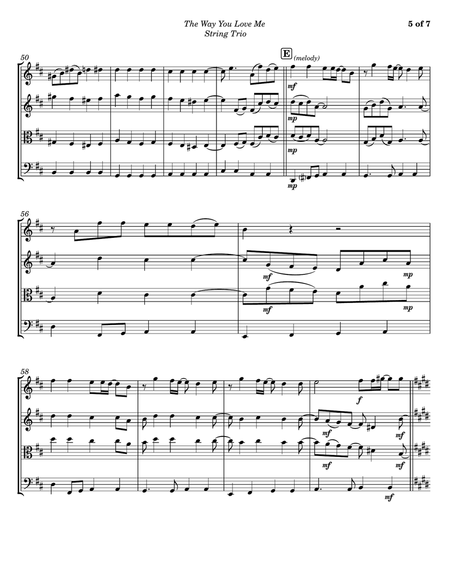 The Way You Love Me String Trio scores gallery preview page 5