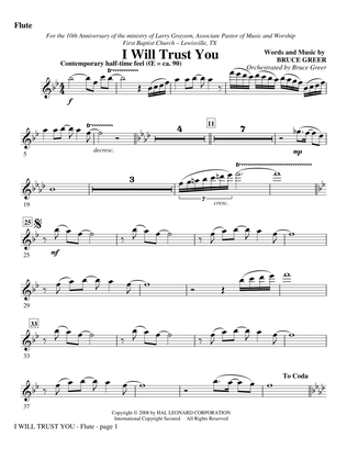 I Will Trust You - Flute