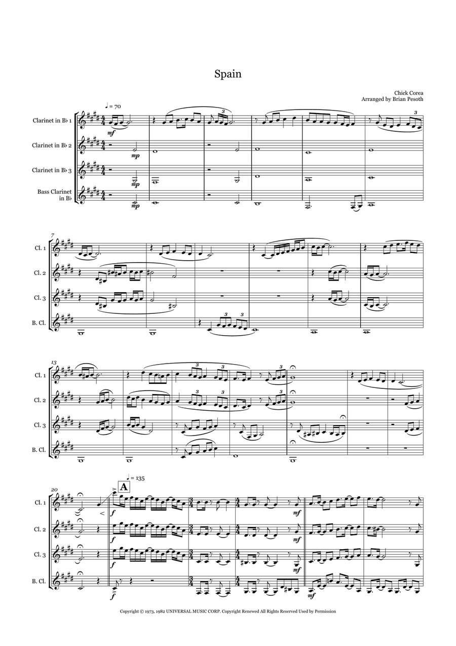 Spain Spain Woodwind Quartet scores gallery preview page 1