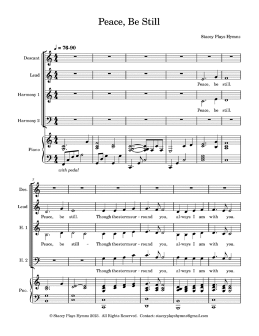 Peace, Be Still - Choral Version Choir scores gallery preview page 2