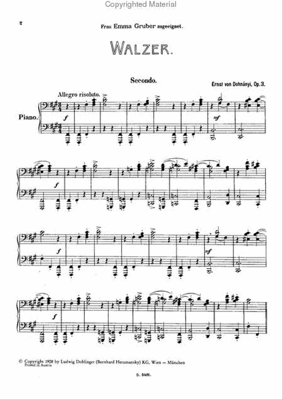 Walzer op. 3 Piano Duet scores gallery preview page 2