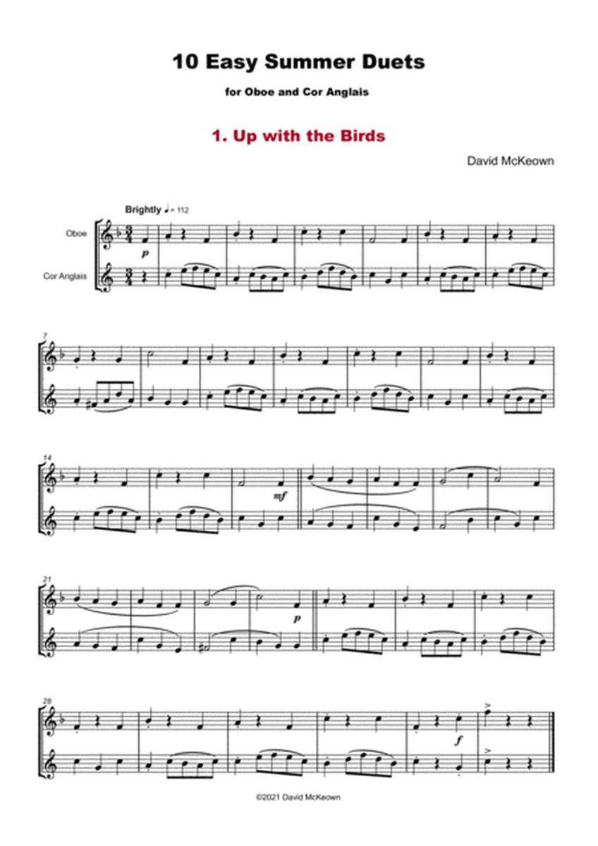 10 Easy Summer Duets for Oboe and Cor Anglais (or English Horn)