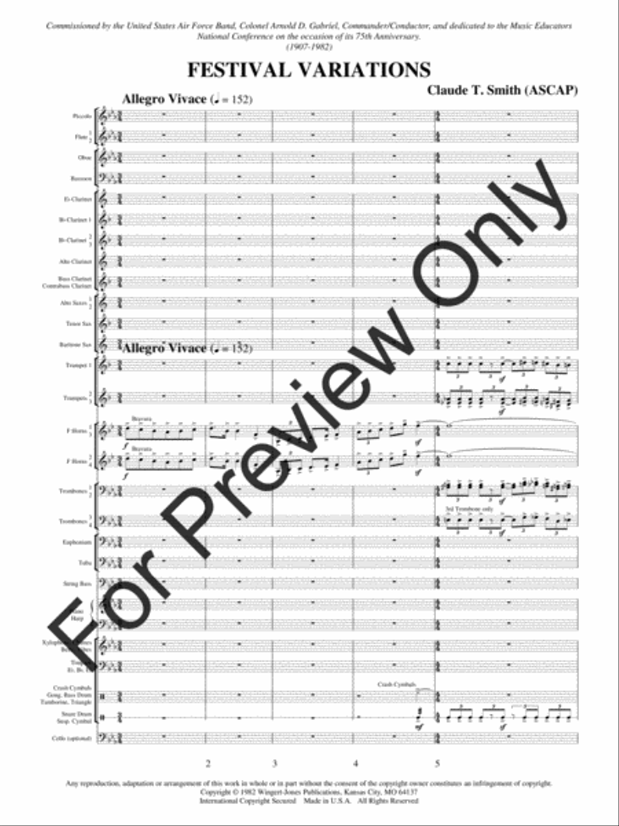 Festival Variations Concert Band scores gallery preview page 4