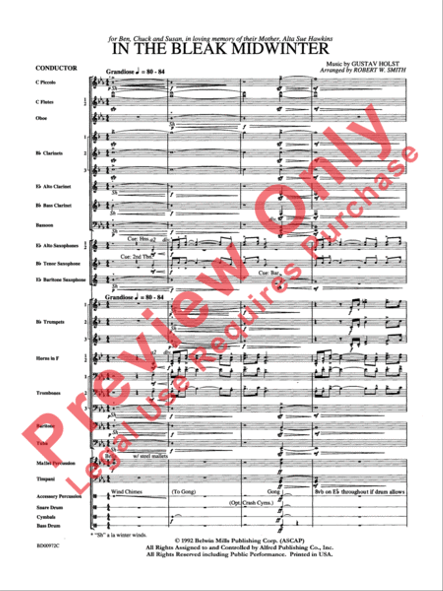 In the Bleak Midwinter In the Bleak Midwinter Concert Band scores gallery preview page 3