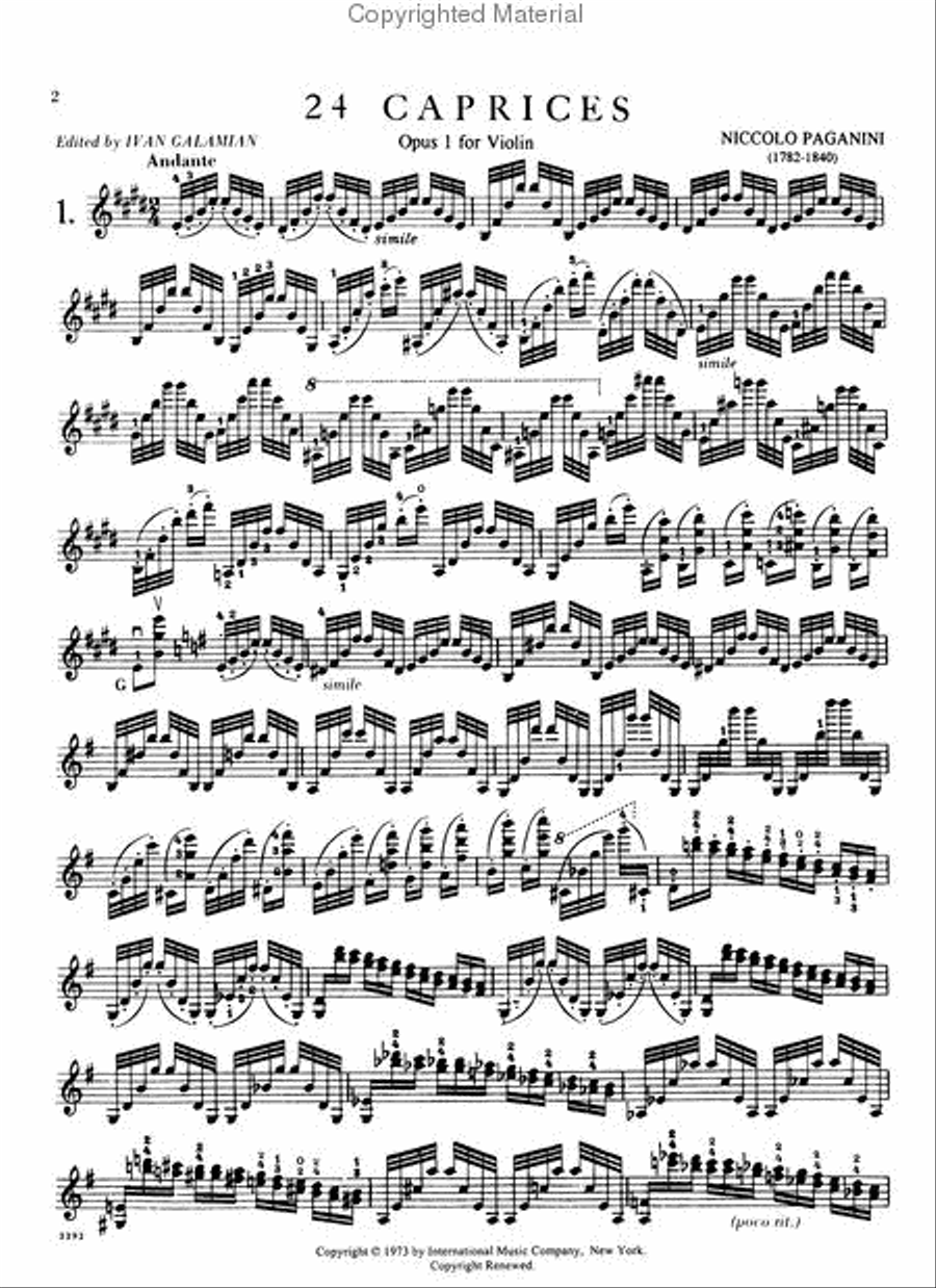 24 Caprices, Opus 1