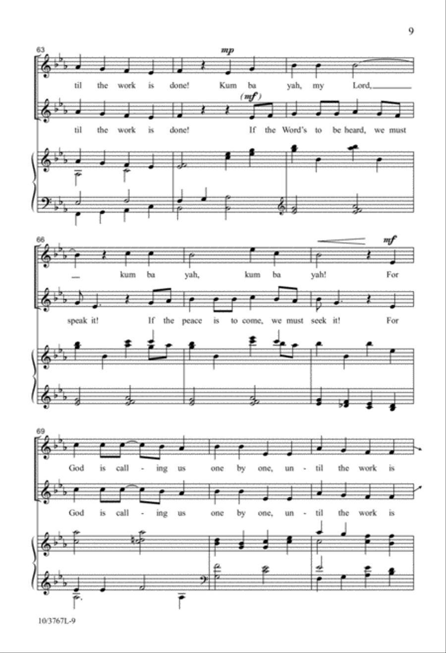 God Is Calling Us Unison Choir scores gallery preview page 9