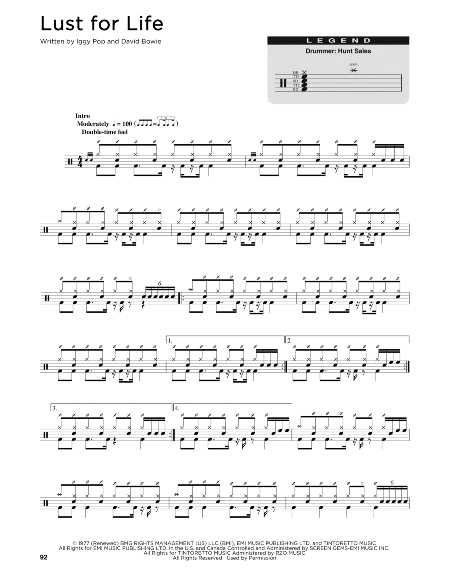 Lust For Life Drum Set scores gallery preview page 1