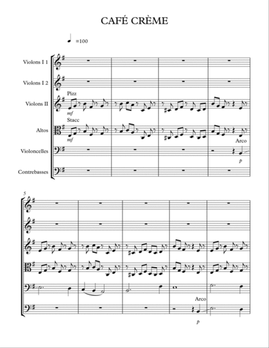 CAFÉ CRÈME CAFÉ CRÈME String Orchestra scores gallery preview page 6