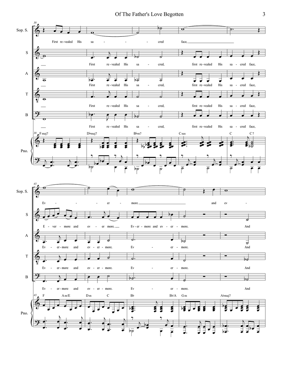 Of The Father's Love Begotten (Choir/Vocal Score) 4-Part scores gallery preview page 4