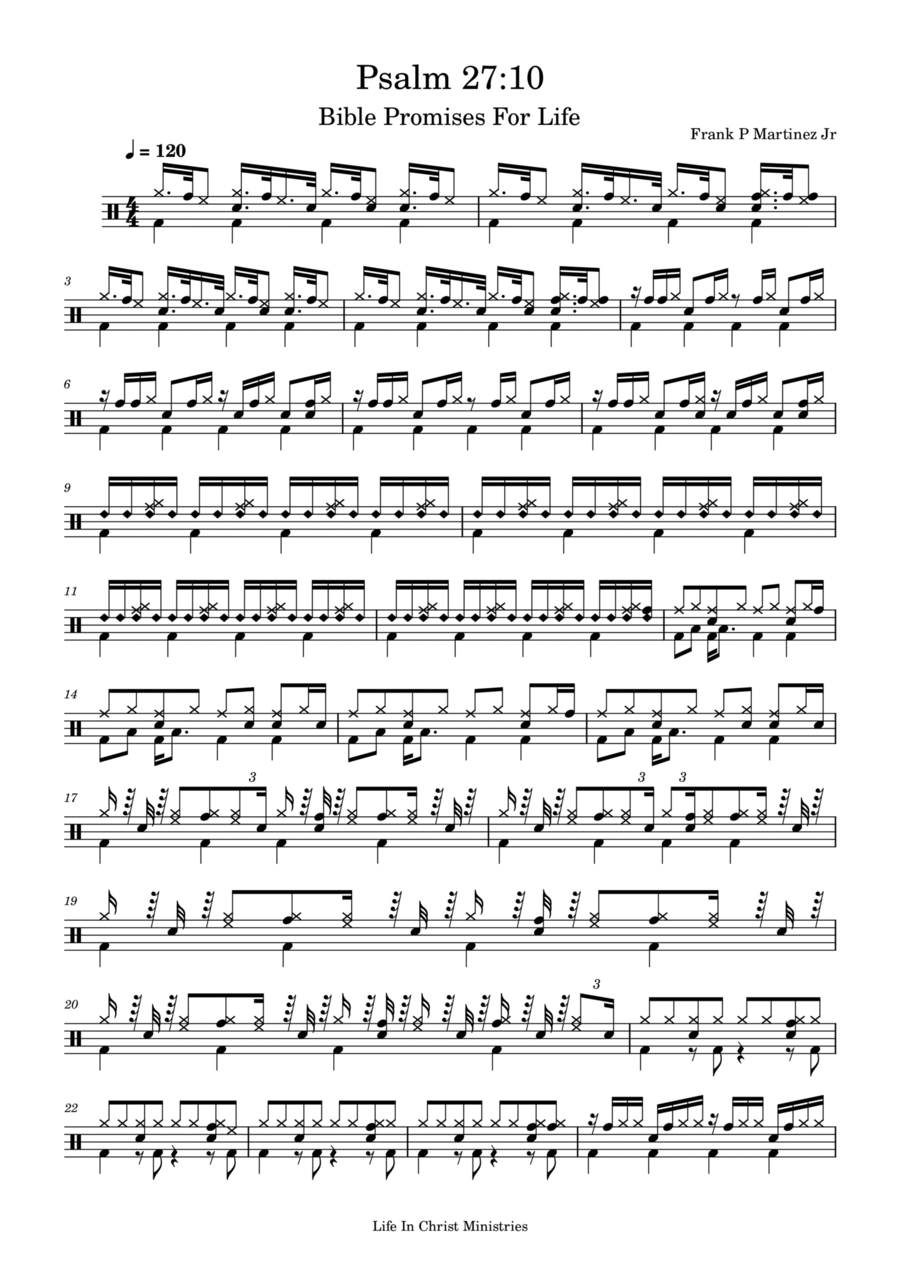 Psalm 27:10 Drum Set scores gallery preview page 1