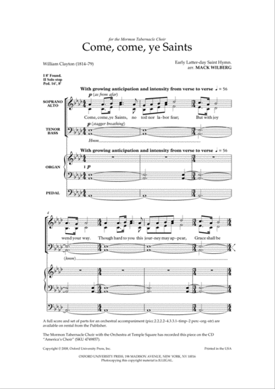 Come, come, ye Saints Divisi scores gallery preview page 2