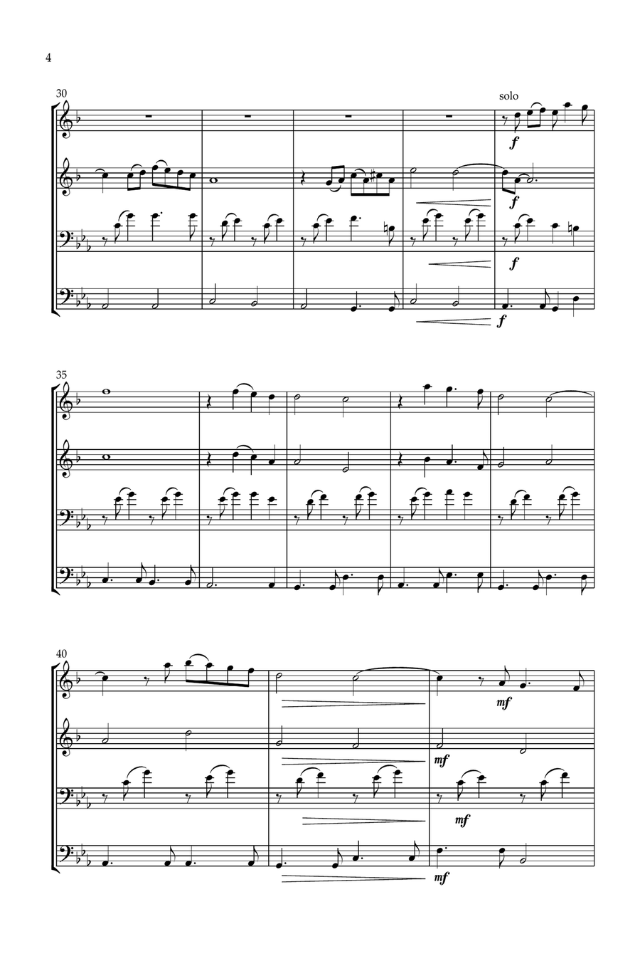 The Way We Were Brass Quartet scores gallery preview page 4