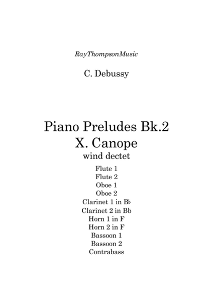 Debussy: Piano Preludes Bk.2 No.10 "Canope" - wind dectet image number null