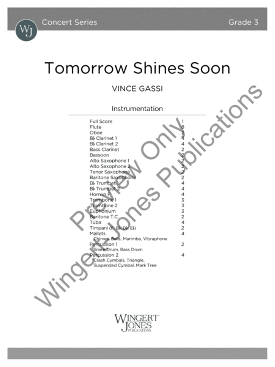 Tomorrow Shines Soon (Score) Concert Band scores gallery preview page 2