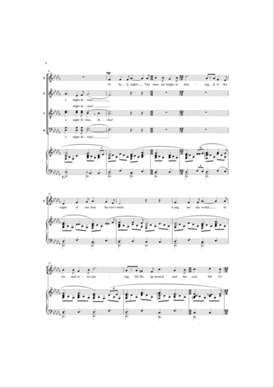 O holy night! O holy night! 4-Part scores gallery preview page 3