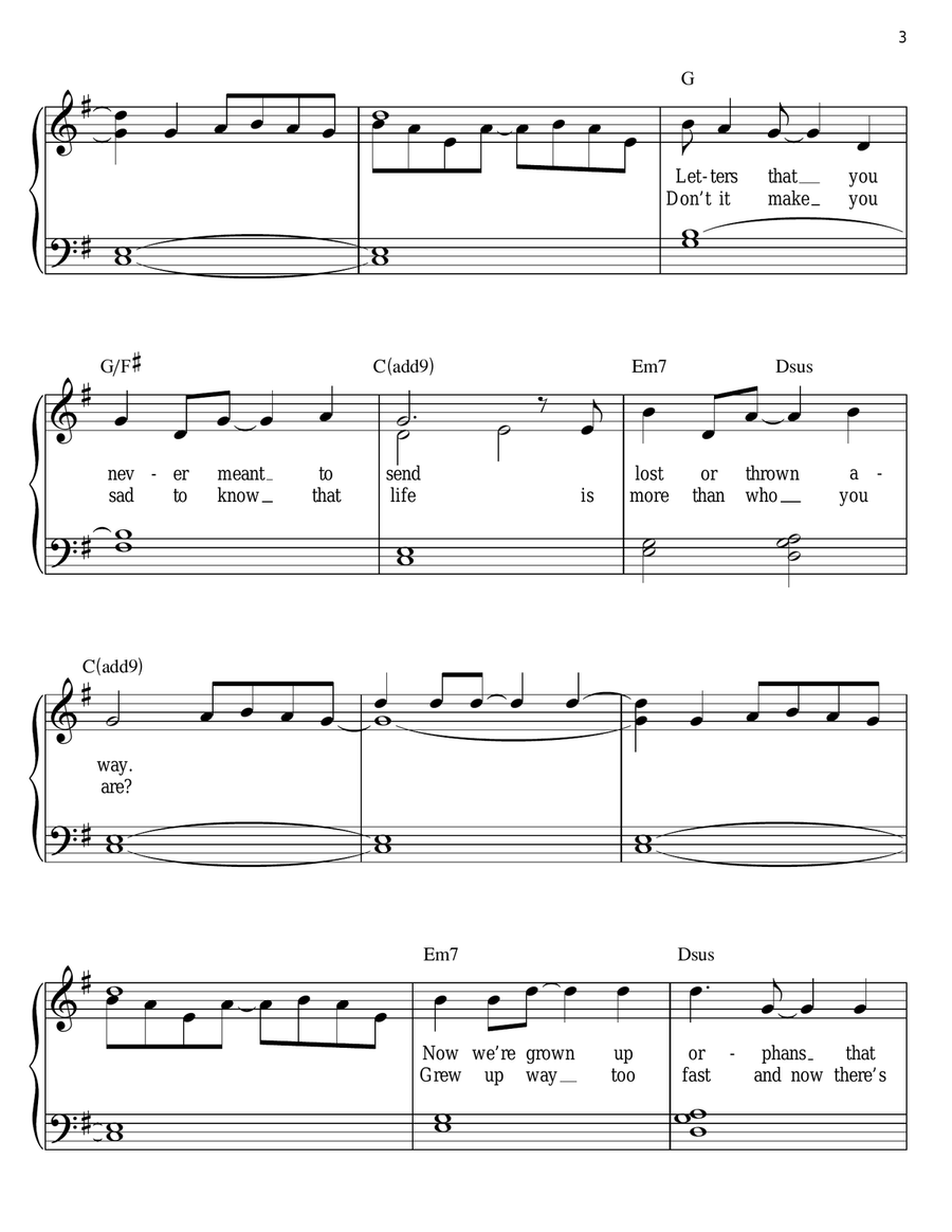 Name Name Easy Piano scores gallery preview page 3
