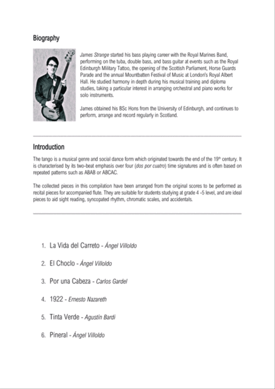 Tango Unchained: Six Recital Pieces for Flute and Piano Flute Solo scores gallery preview page 4