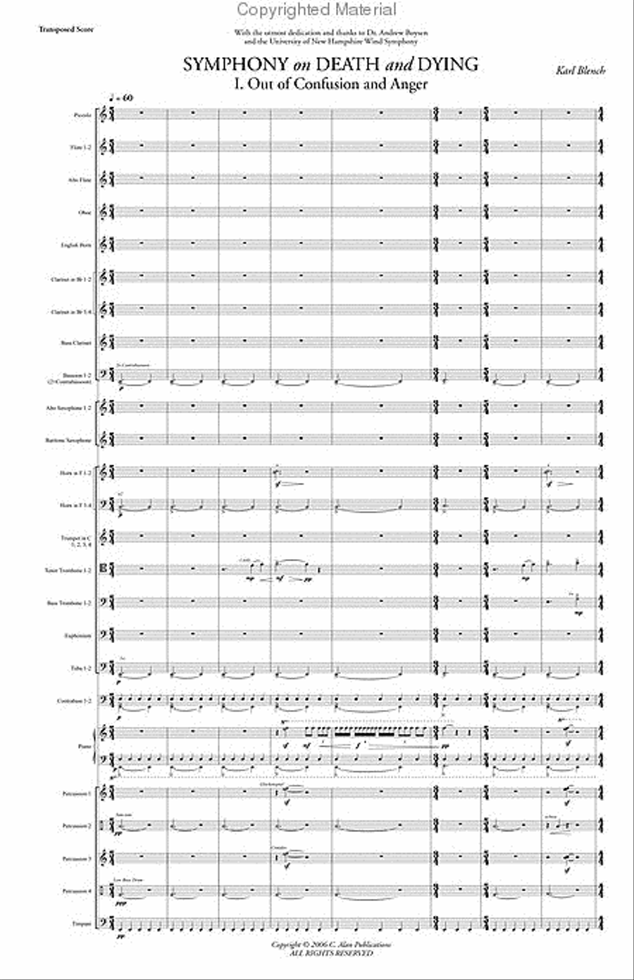 Symphony on Death & Dying Concert Band scores gallery preview page 2