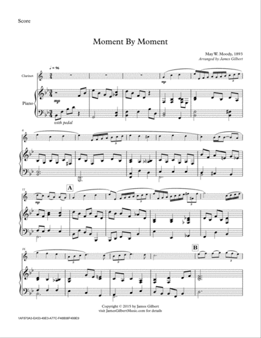 Moment By Moment Moment By Moment Clarinet Solo scores gallery preview page 1