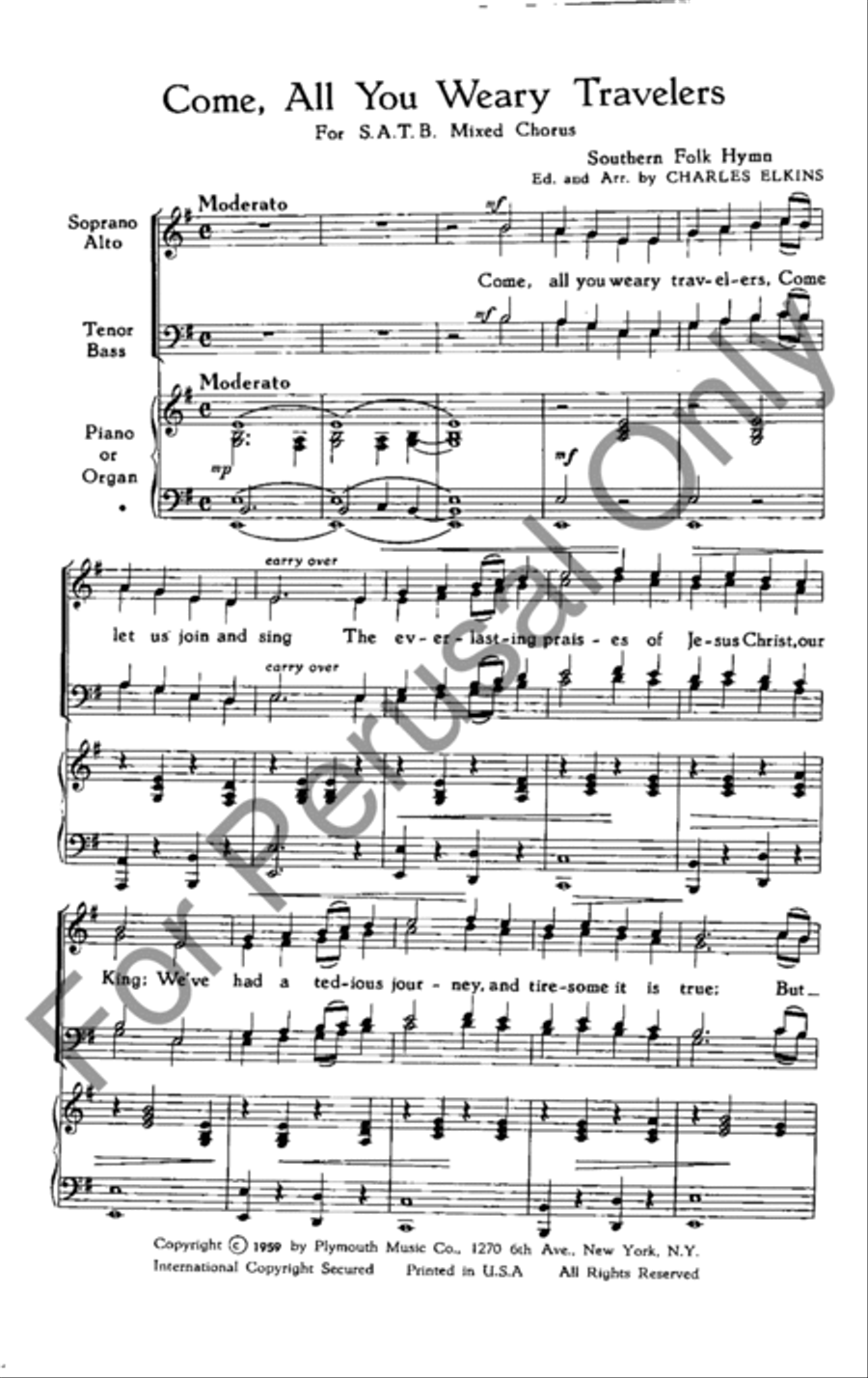 Come, All You Weary Travelers 4-Part scores gallery preview page 2