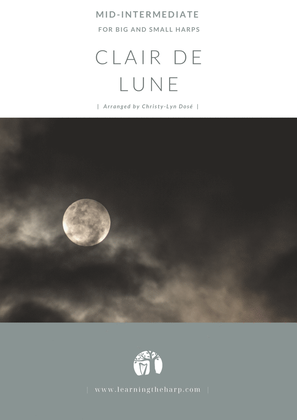 Book cover for Clair de Lune - Mid-Intermediate for Big Harps and Small Harps