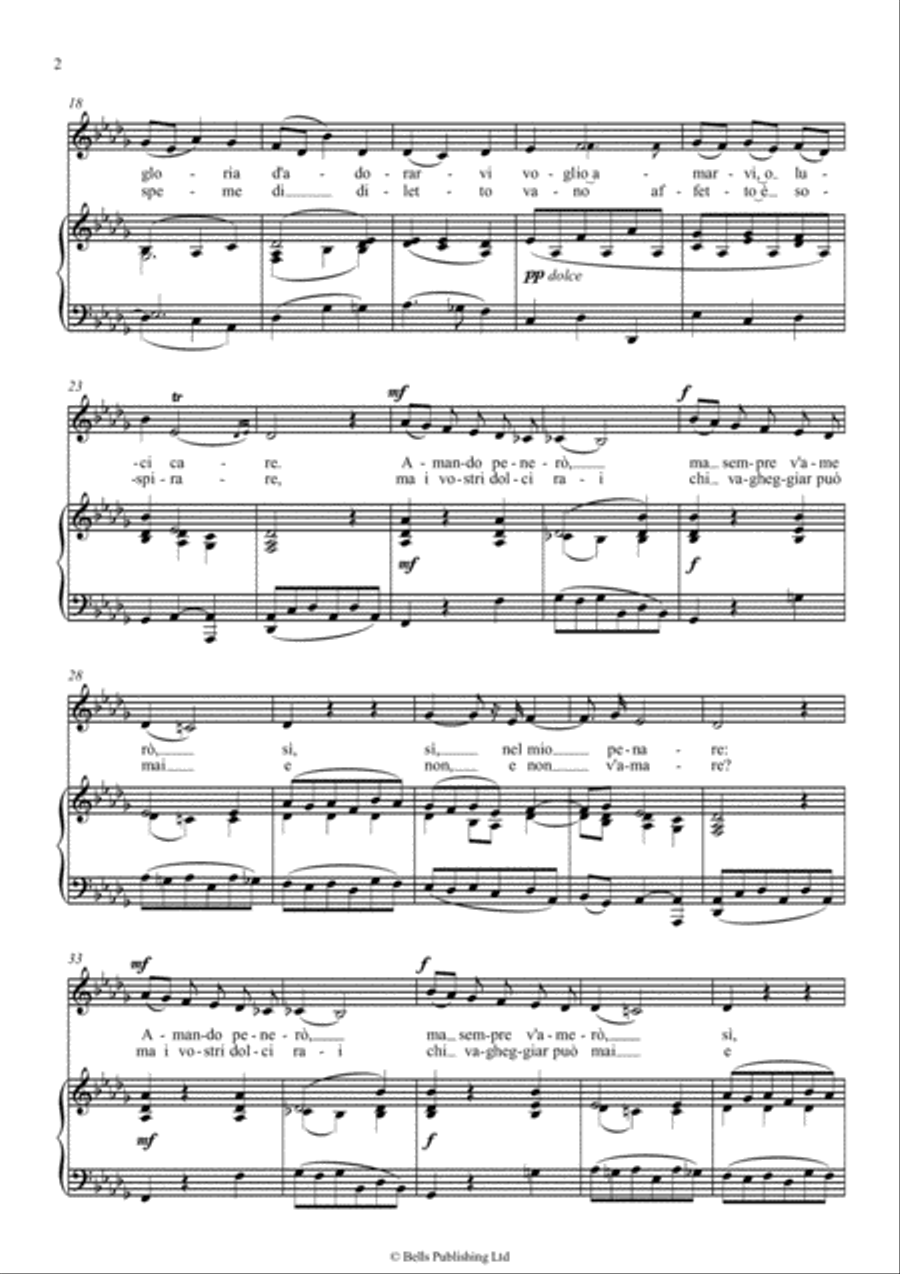 Per la gloria d'adorarvi (D-flat Major) Voice Solo scores gallery preview page 2