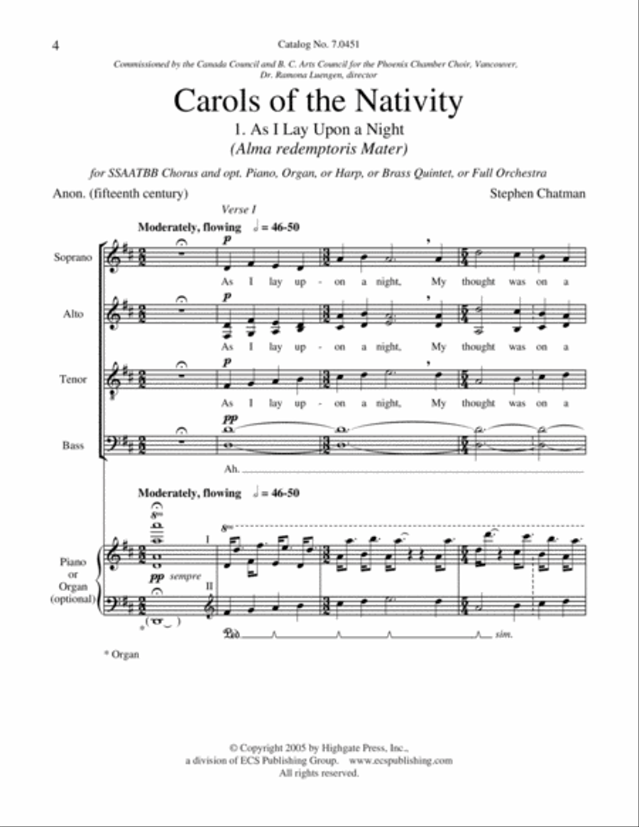Carols of the Nativity: 1. As I Lay Upon a Night Choir scores gallery preview page 2