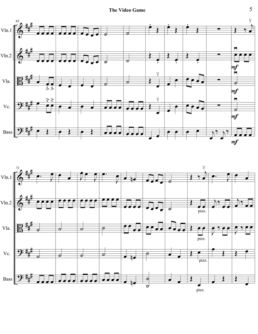 The Video Game The Video Game String Orchestra scores gallery preview page 5