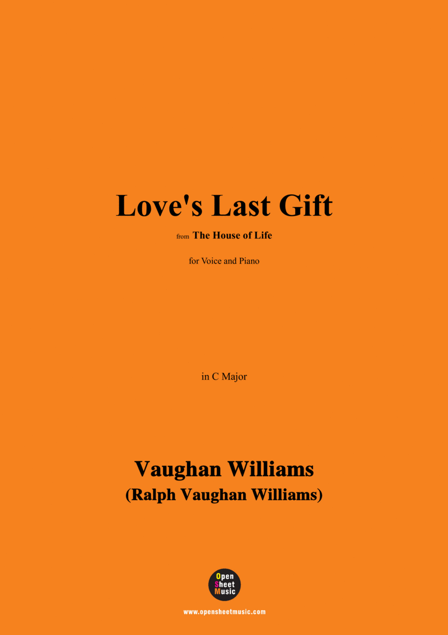 Vaughan Williams-Love's Last Gift,in C Major Voice scores gallery preview page 1