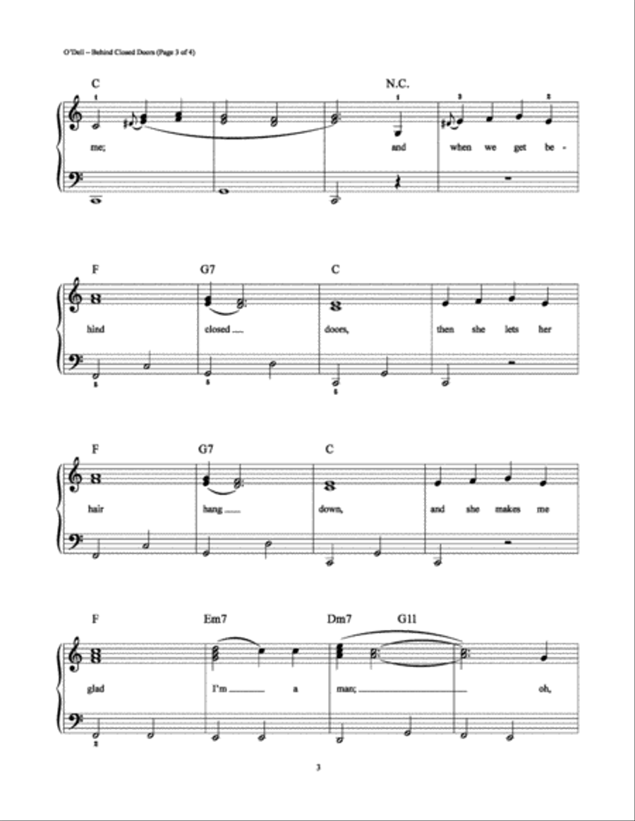 Behind Closed Doors Behind Closed Doors Easy Piano scores gallery preview page 3