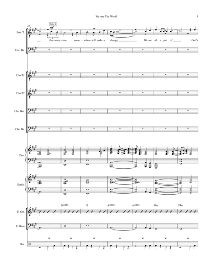 We Are The World Small Ensemble scores gallery preview page 5
