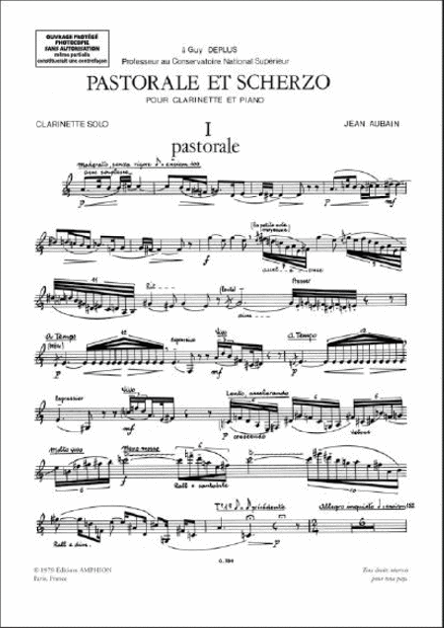 Pastorale + Scherzo Clarinette Clarinet Solo scores gallery preview page 3