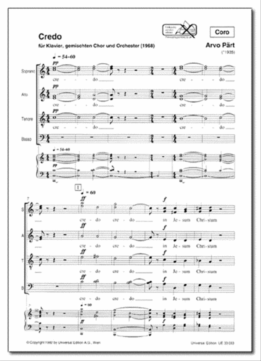 Credo 4-Part scores gallery preview page 1