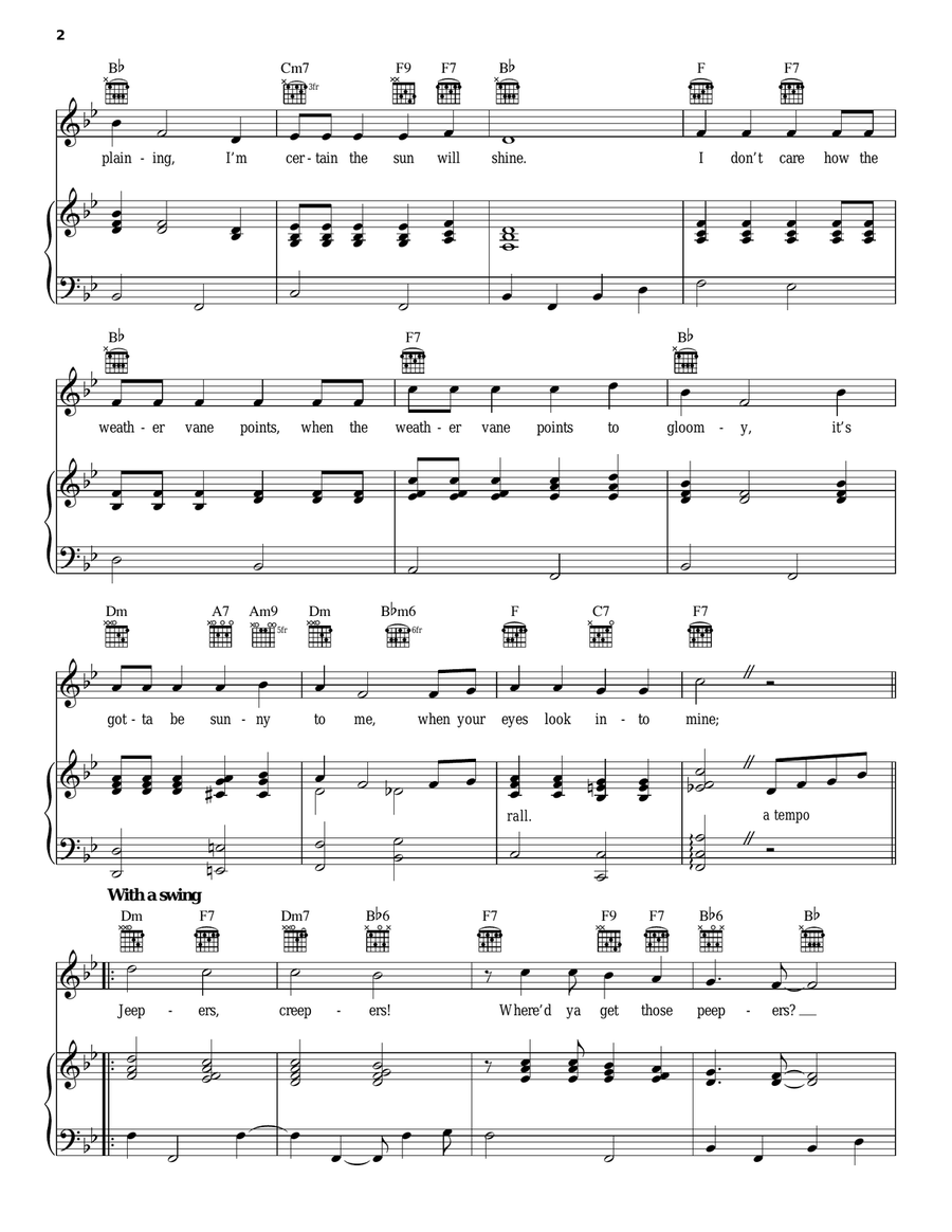 Jeepers Creepers Piano, Vocal, Guitar scores gallery preview page 2